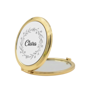 Miroir de poche Rond – Doré