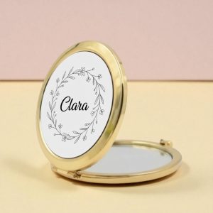Miroir de poche Rond – Doré