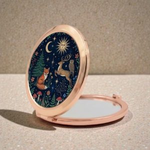Miroir de Poche Rond – Rose